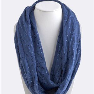 Blue Sequins Infinity Scarf